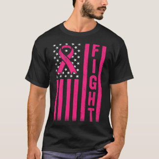 Kampf Brustkrebs der amerikanischen Flagge A T-Shirt