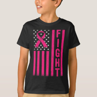 Kampf Brustkrebs der amerikanischen Flagge A T-Shirt