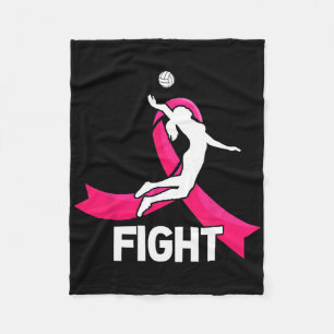 Kampf Brustkrebs Volleyball Pink Ribbon Awarene Fleecedecke