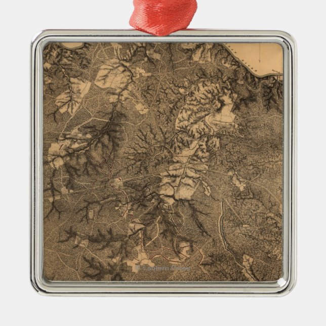 Kampf der Wildnis - ziviler Krieg panoramisch Silbernes Ornament (Vorne)