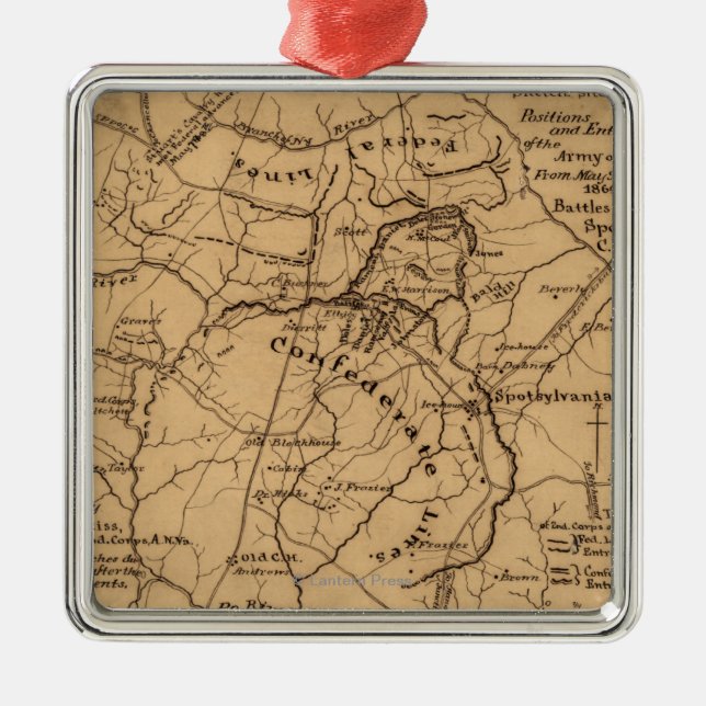 Kampf der Wildnis - ziviler Krieg panoramische 2 Ornament Aus Metall (Vorne)