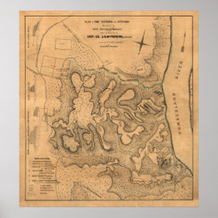 Kampf des Forts Donelson - ziviler Krieg Poster