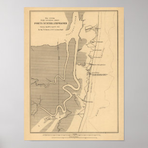 Kampf des Forts Sumter - ziviler Krieg Poster