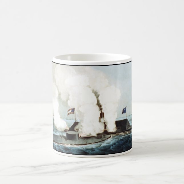 Kampf des Monitors und des Merrimack Kaffeetasse (Mittel)