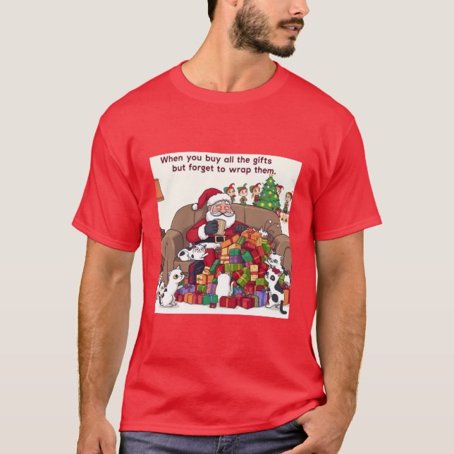 Kampf des Weihnachtsmanns: Der Wrapping-Versag T-Shirt (Vorderseite)
