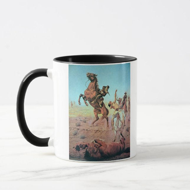 Kampf für das Wasser-Loch (Farbelitho) Tasse (Links)