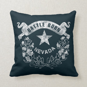 Kampf geboren - Nevada, Las Vegas. Flaggen-Logo Kissen