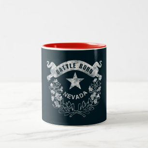 Kampf geboren - Nevada, Las Vegas. Flaggen-Logo Zweifarbige Tasse