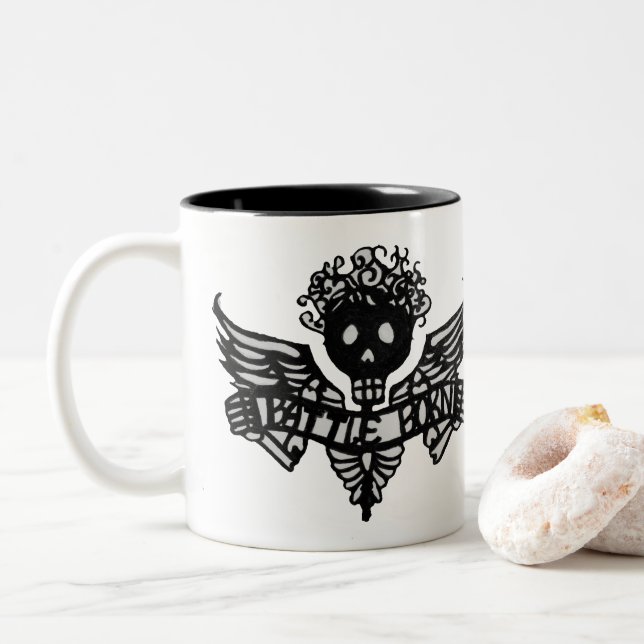 Kampf geborenes Angelina (Funktelegrafie Zweifarbige Tasse (Mit Donut)