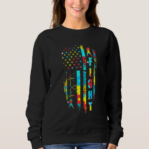Kampf gegen Autismus Sensibilisierung Amerikanisch Sweatshirt