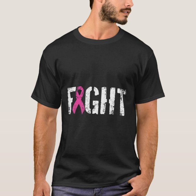Kampf gegen Brustkrebs - Aussichten im rosa militä T-Shirt (Vorderseite)