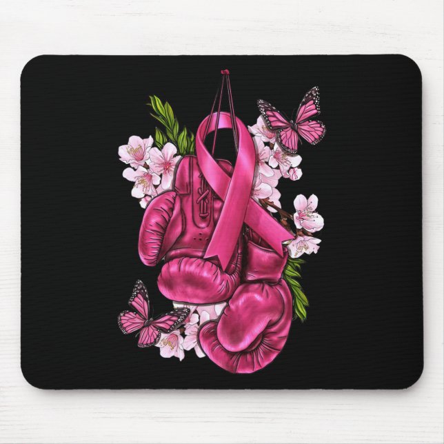 Kampf gegen Brustkrebs Bewusstsein rosa Boxhandsch Mousepad (Vorne)