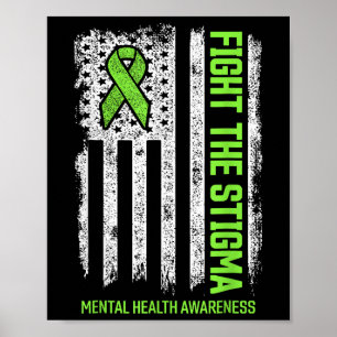 Kampf gegen das Stigma US-amerikanische Fahne für  Poster