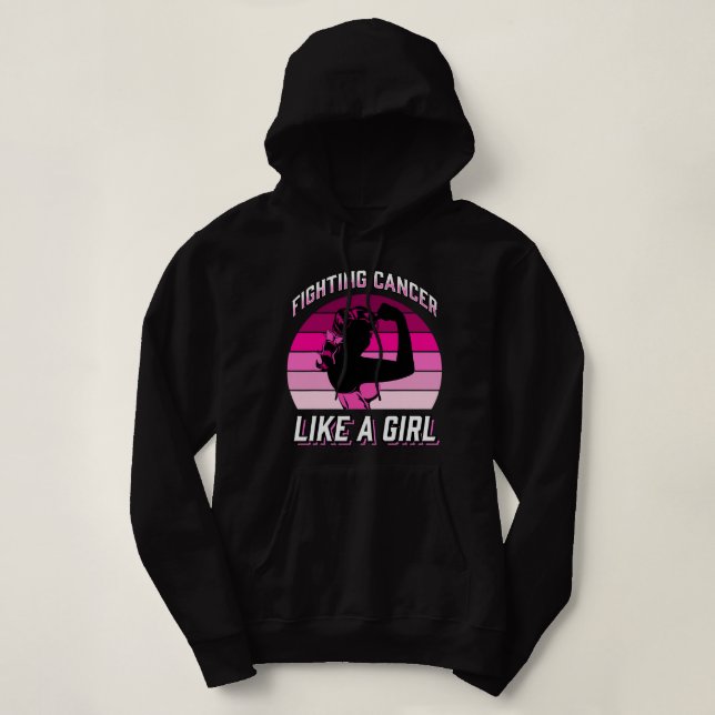 Kampf gegen den Krebs wie ein Brustkrebs-Krieger f Hoodie (Design vorne)