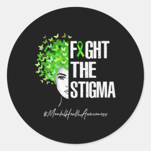 Kampf gegen den Stigma Mental Health Awareness Gif Runder Aufkleber
