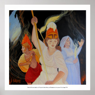 Kampf gegen die Dunkelheit: Athena, Apollo und Per Poster