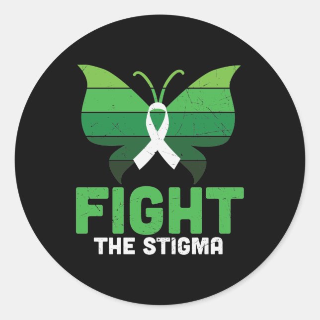 Kampf gegen die psychische Gesundheit der Stigma-S Runder Aufkleber (Vorderseite)