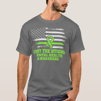 Kampf gegen die Stigma-amerikanische Fahne Mental  T-Shirt