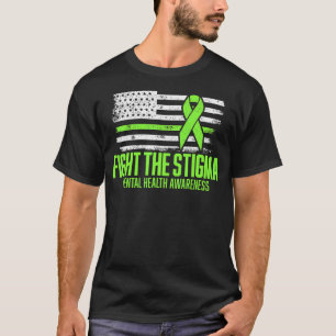 Kampf gegen die Stigma-amerikanische Fahne Mental T-Shirt