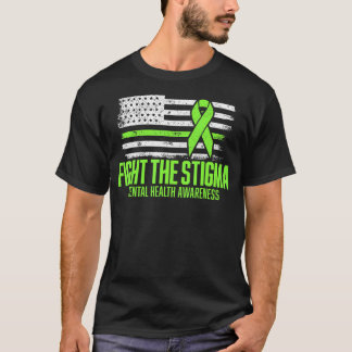 Kampf gegen die Stigma-amerikanische Fahne Mental  T-Shirt