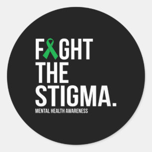 Kampf gegen die Stigma Green Ribbon Mental Health  Runder Aufkleber