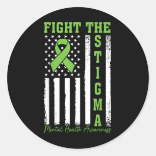 Kampf gegen die Stigma Mental Health Awareness US  Runder Aufkleber