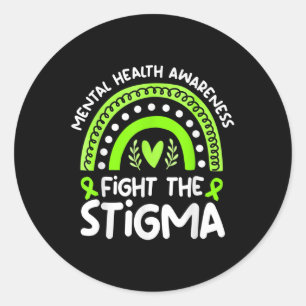 Kampf gegen die Stigma Ribbon Mental Health Awaren Runder Aufkleber