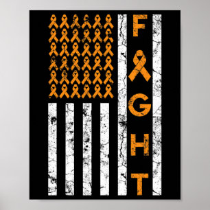 Kampf gegen die US-amerikanische Flagge Orange Rib Poster