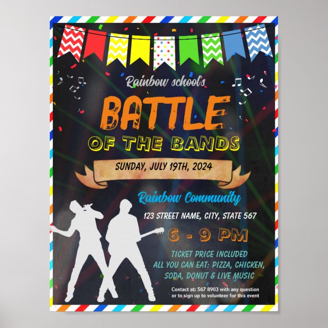 Kampf gegen die Veranstaltung der Bands School Poster (Vorne)