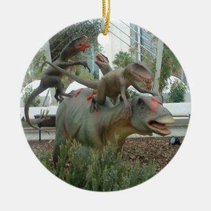 Kampf gegen Dinosaurier-Ornament Keramikornament