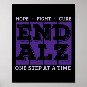 Kampf gegen Ende Alzheimer Schritt für Schritt Hei Poster