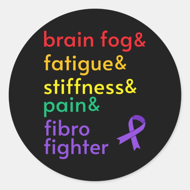 Kampf gegen Fibromyalgie Runder Aufkleber (Vorderseite)