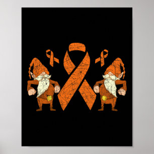 Kampf gegen Gnome Orange Ribbon Leukämie Bewusstse Poster