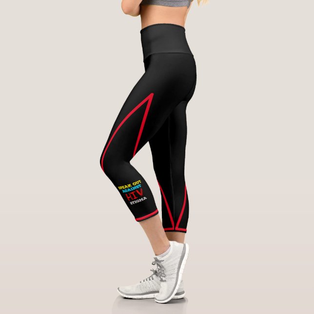 Kampf gegen HIV-Stigma - Aids-Bewusstsein Capri Leggings (Links)