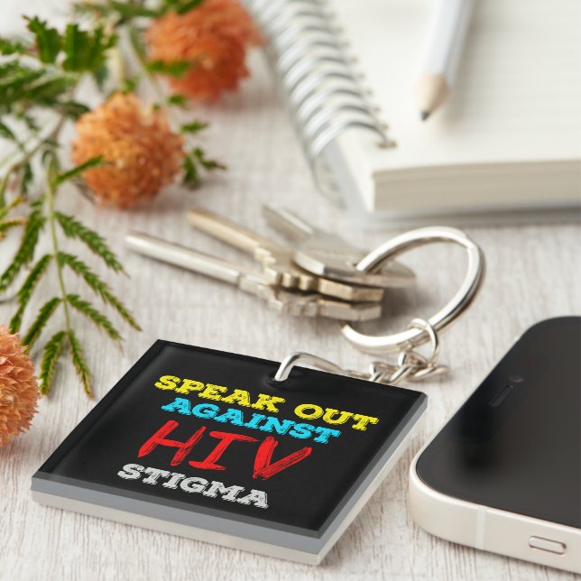 Kampf gegen HIV-Stigma - Aids-Bewusstsein Schlüsselanhänger (Vorderseite rechts)