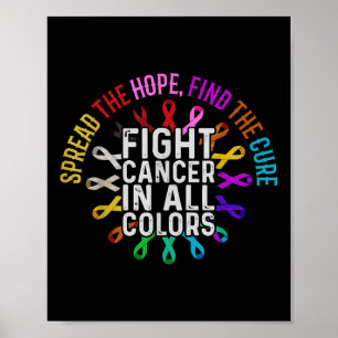 Kampf gegen Krebs in allen Farben - Ribbons-Fluss Poster