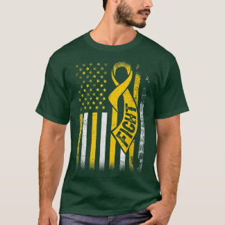 Kampf gegen Krebs Überleben US-Flagge Kinderkrebs  T-Shirt