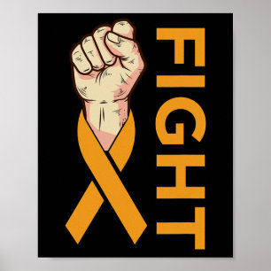 Kampf gegen Leukämie Krebs Orangenfarben Poster
