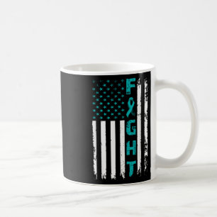 Kampf gegen Ovarialkrebs Amerikanischer Flaggenbew Kaffeetasse