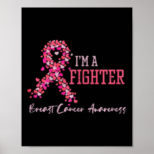 Kampf gegen rosa Ribbon Herz Brustkrebs Bewusstsei Poster