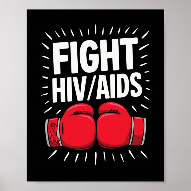 Kampf Hivaid Awareness Red Boxing Handschuhe 1 Poster (Vorne)