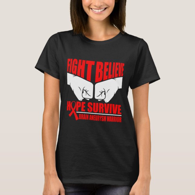 KAMPF HOFFNUNGSÜBERLEBENDES GEHIRN ANEURYSM KRIEGE T-Shirt (Vorderseite)