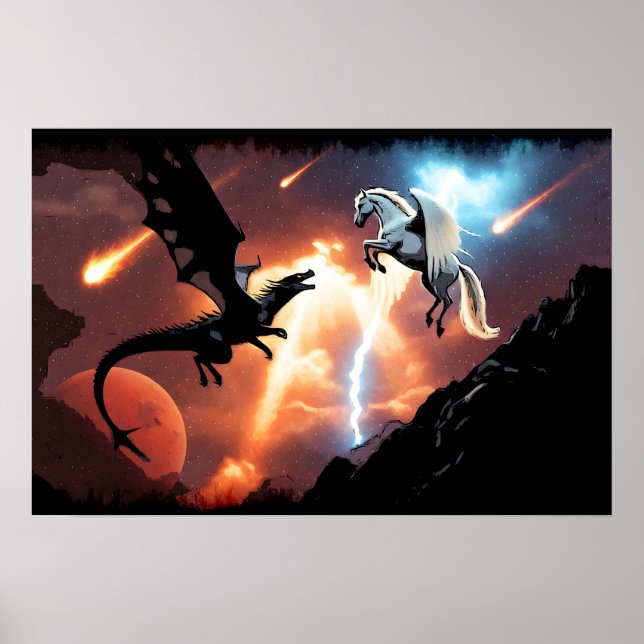 Kampf im Weltraum - Drache und Pegasus Poster (Vorne)