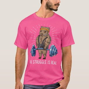 Kampf ist echtes Wombat Deadlift Fitness Gym T-Shirt