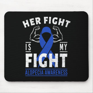 Kampf ist mein Kampf Alopezie Bewusstsein Blue Rib Mousepad