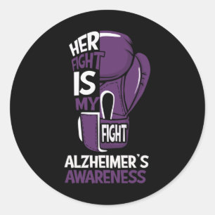 Kampf ist mein Kampf Alzheimerheimer's Awareness B Runder Aufkleber