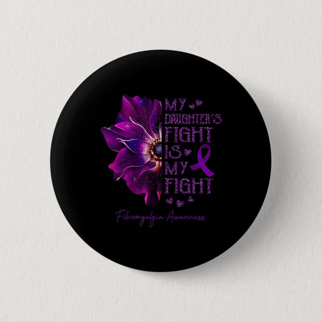 Kampf ist mein Kampf gegen Anemone Fibromyalgie Be Button (Vorderseite)