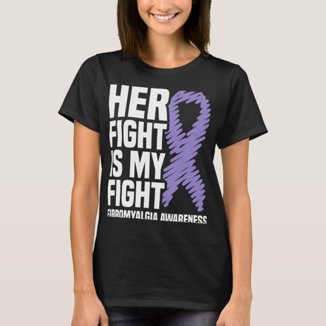 Kampf ist mein Kampf gegen Fibromyalgie Bewusstsei T-Shirt (Vorderseite)