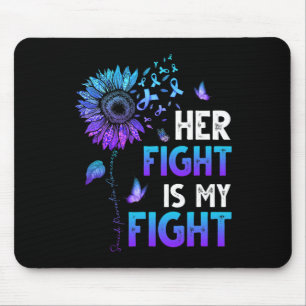 Kampf ist mein Kampf Türkis und Lila Band Selbstmo Mousepad