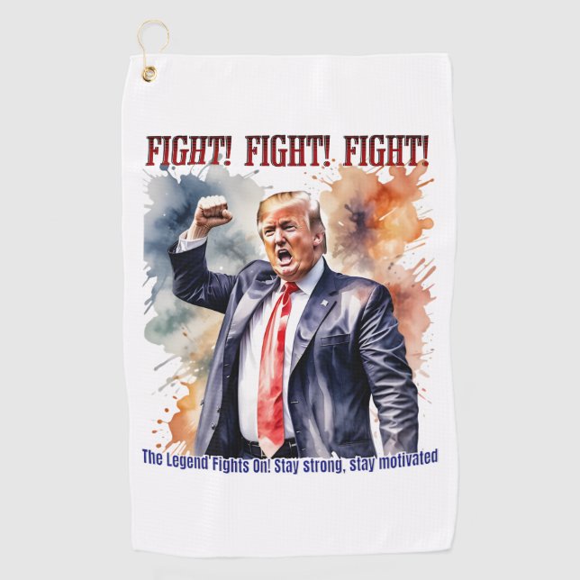 Kampf! Kampf! Kampf! Trump-Legende Golfhandtuch (Vorderseite)